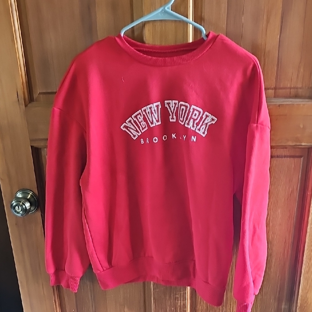 Red New York Brooklyn Sweatshirt